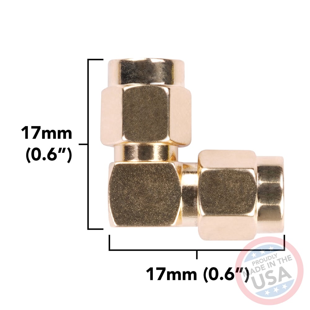 90 Degree Male SMA to Male SMA connectors
