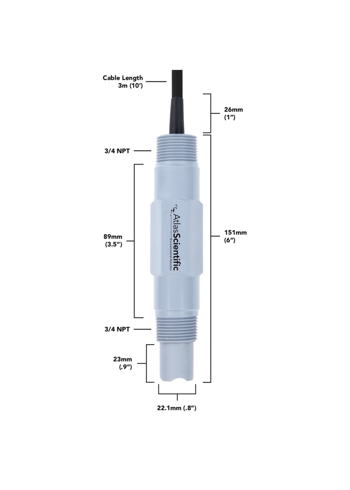 Industrial pH/ORP/Temp Probe
