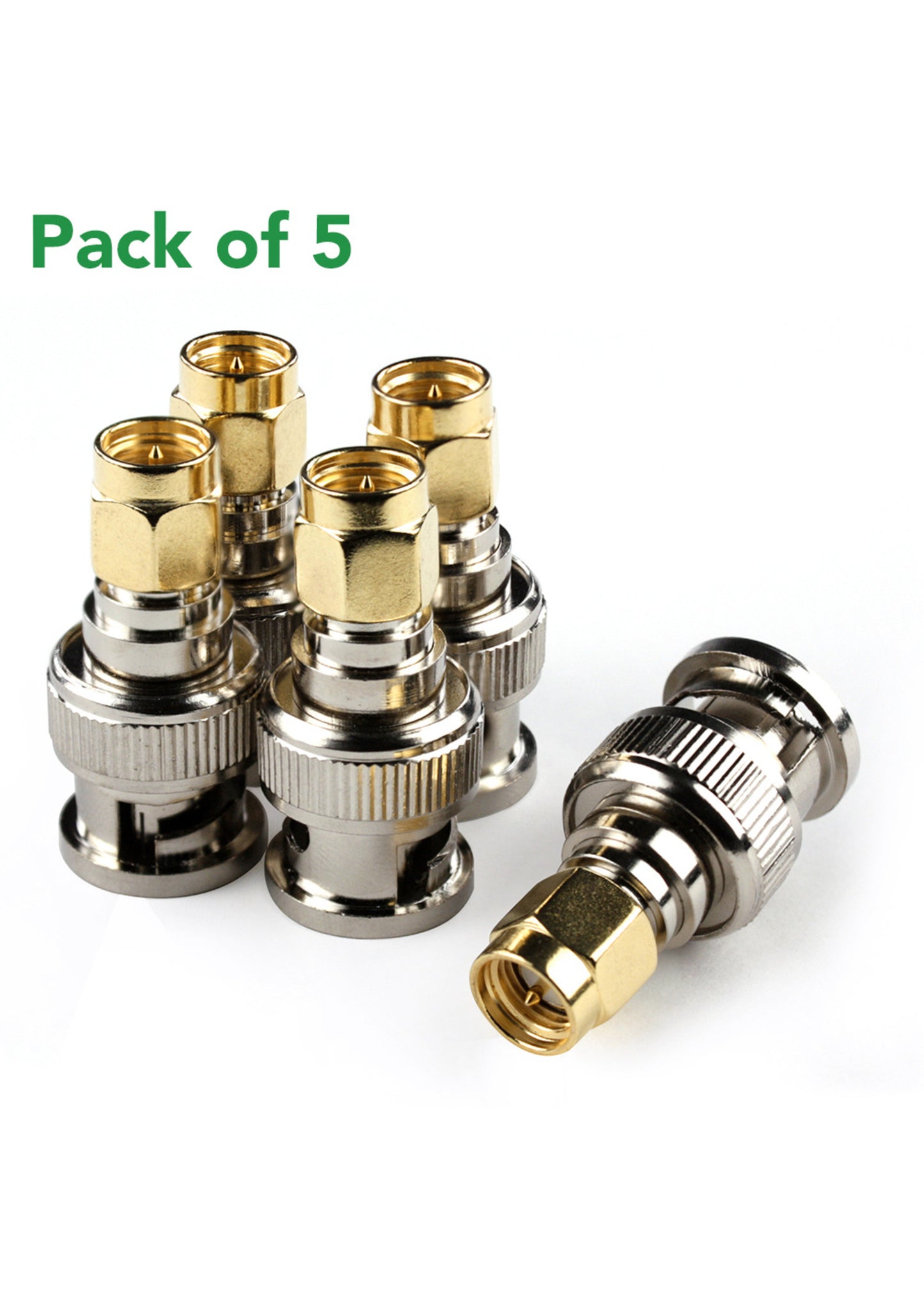Male BNC to Male SMA Connectors (5 pack)