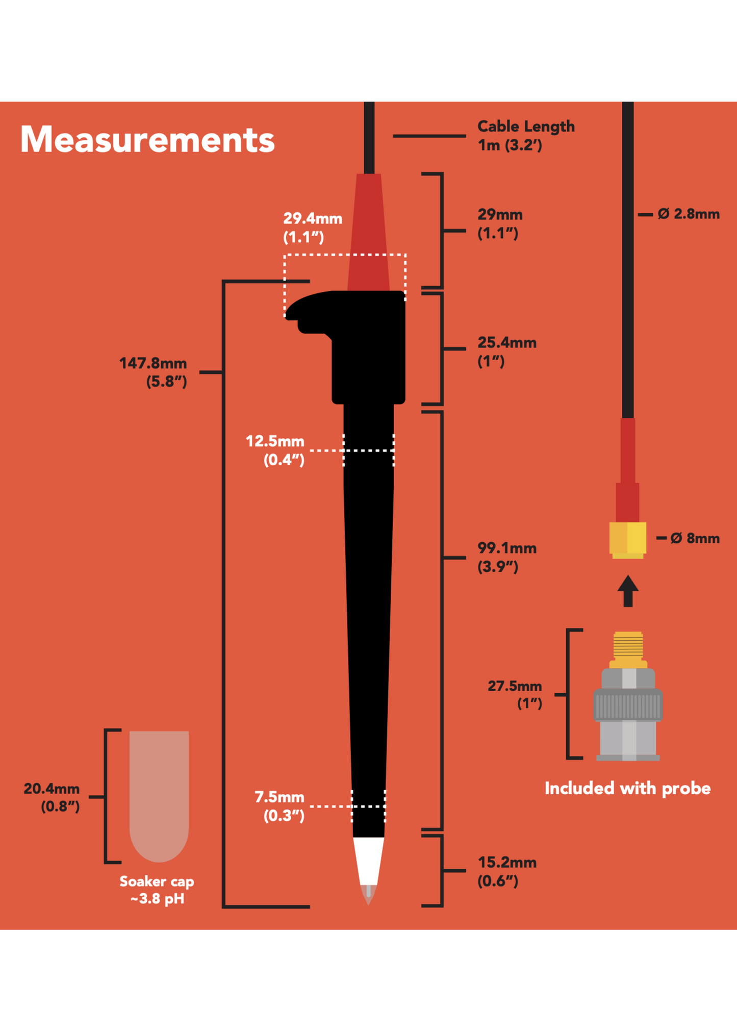 Spear Tip pH Probe