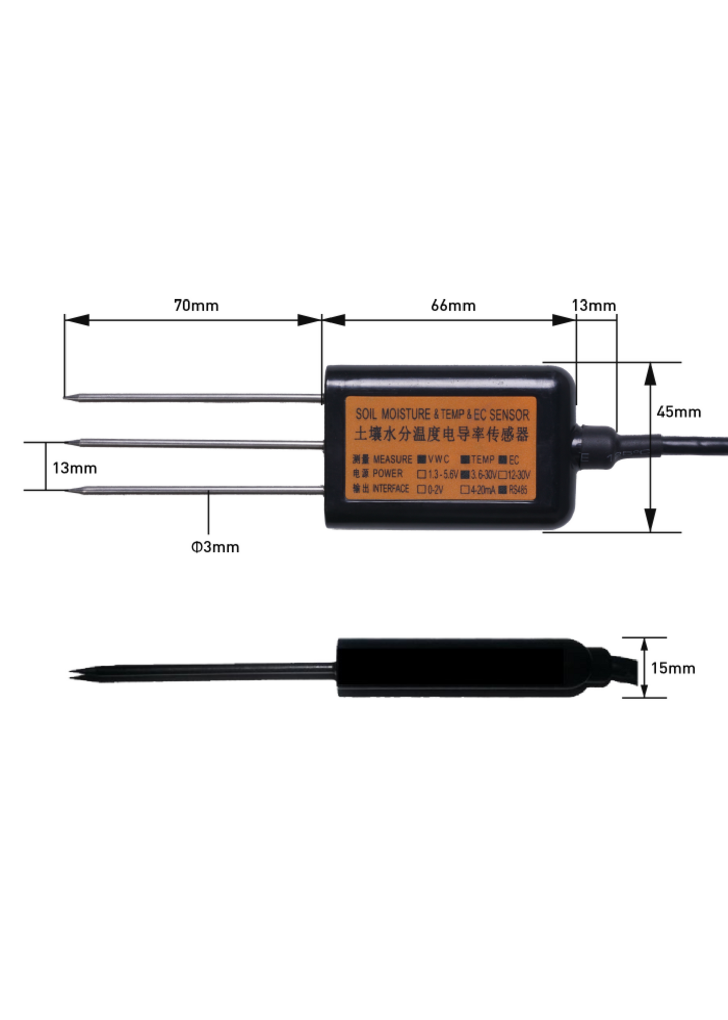 Soil moisture Temperature EC sensor