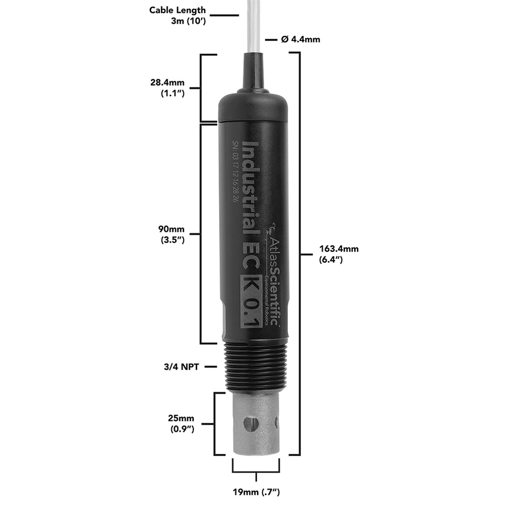 Atlas Scientific Industrial Conductivity Probe K 0.1 | Sensors & probes ...