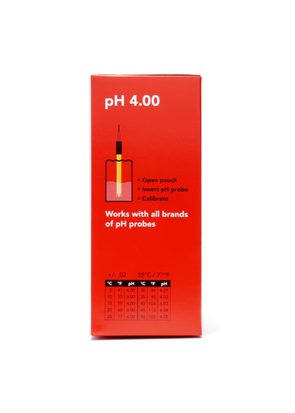 pH 4.00 Calibration Solution Pouches (Box of 25)
