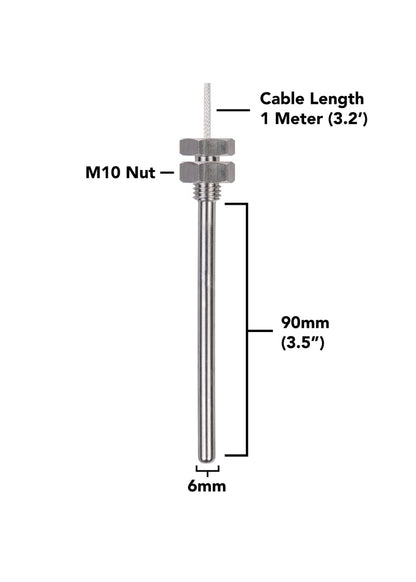 Threaded PT-1000 Temperature Probe